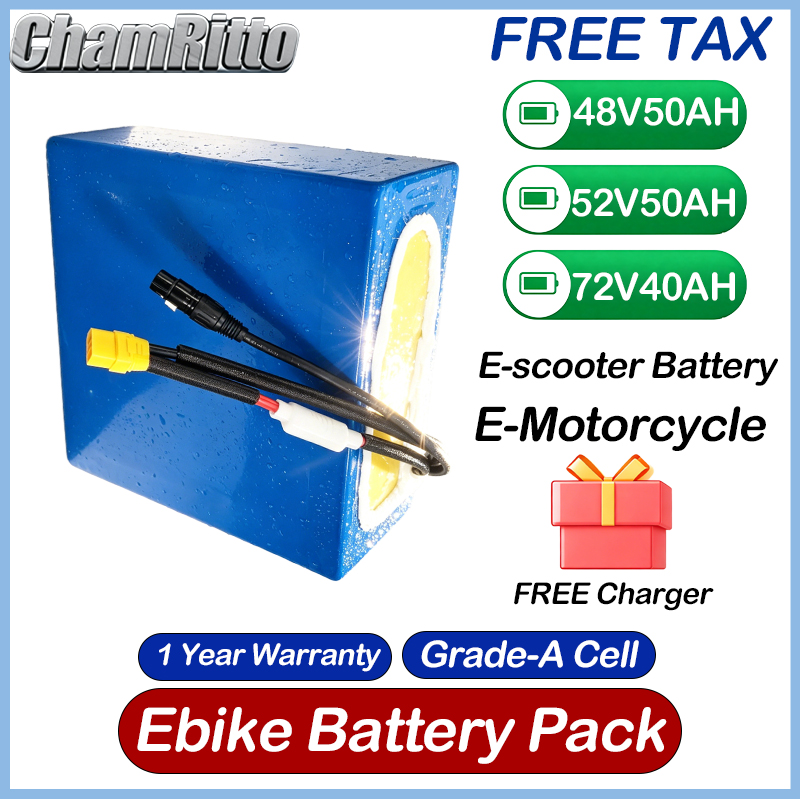 60V 50Ah Electric Scooter Battery - Batterie de vélo électrique 48V 52V