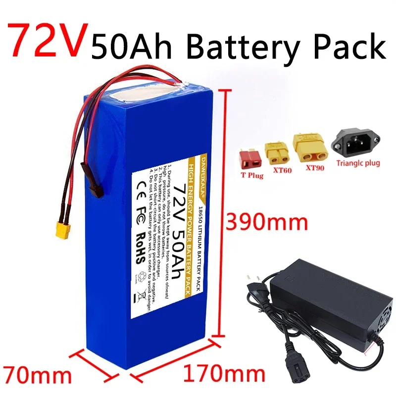 60V 50Ah Electric Scooter Battery - Batterie 72V 18650 50Ah haute puissance