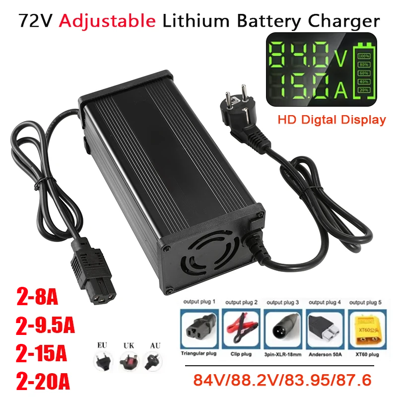 72V 15A Fast Charger - Chargeur de batterie au lithium à