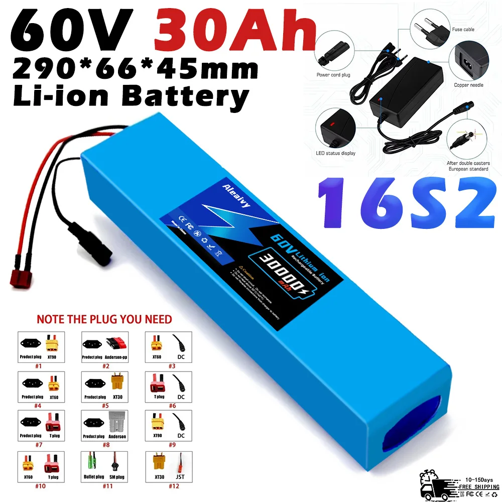 60V 50Ah Electric Scooter Battery - Batterie Lithium-Ion améliorée 2025, 60V, 30ah,