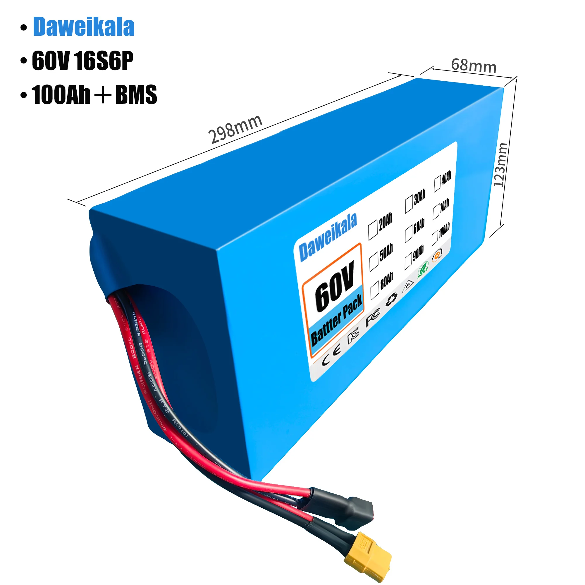 Batterie de vélo électrique 60 - 60V 50Ah Electric Scooter Battery avis et prix