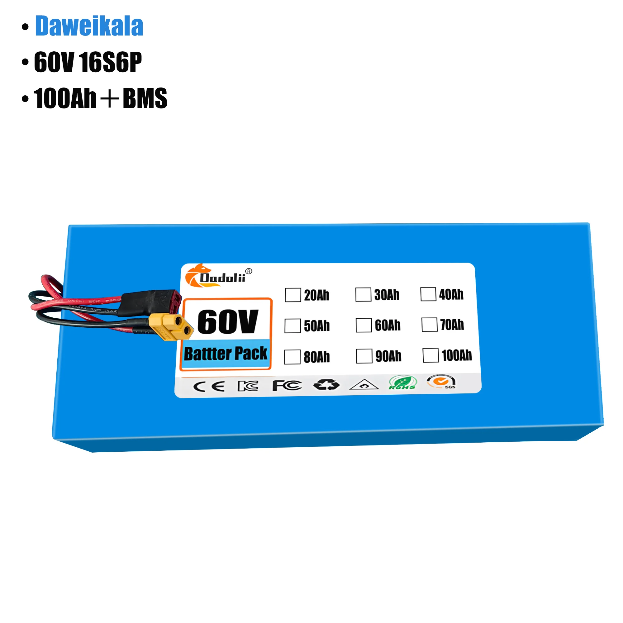 Batterie de vélo électrique 60 - 60V 50Ah Electric Scooter Battery avis et prix