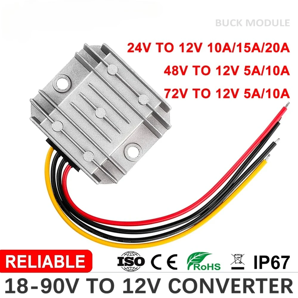 Convertisseur cc 20-90V à 12V  - 72V 15A Fast Charger avis et prix